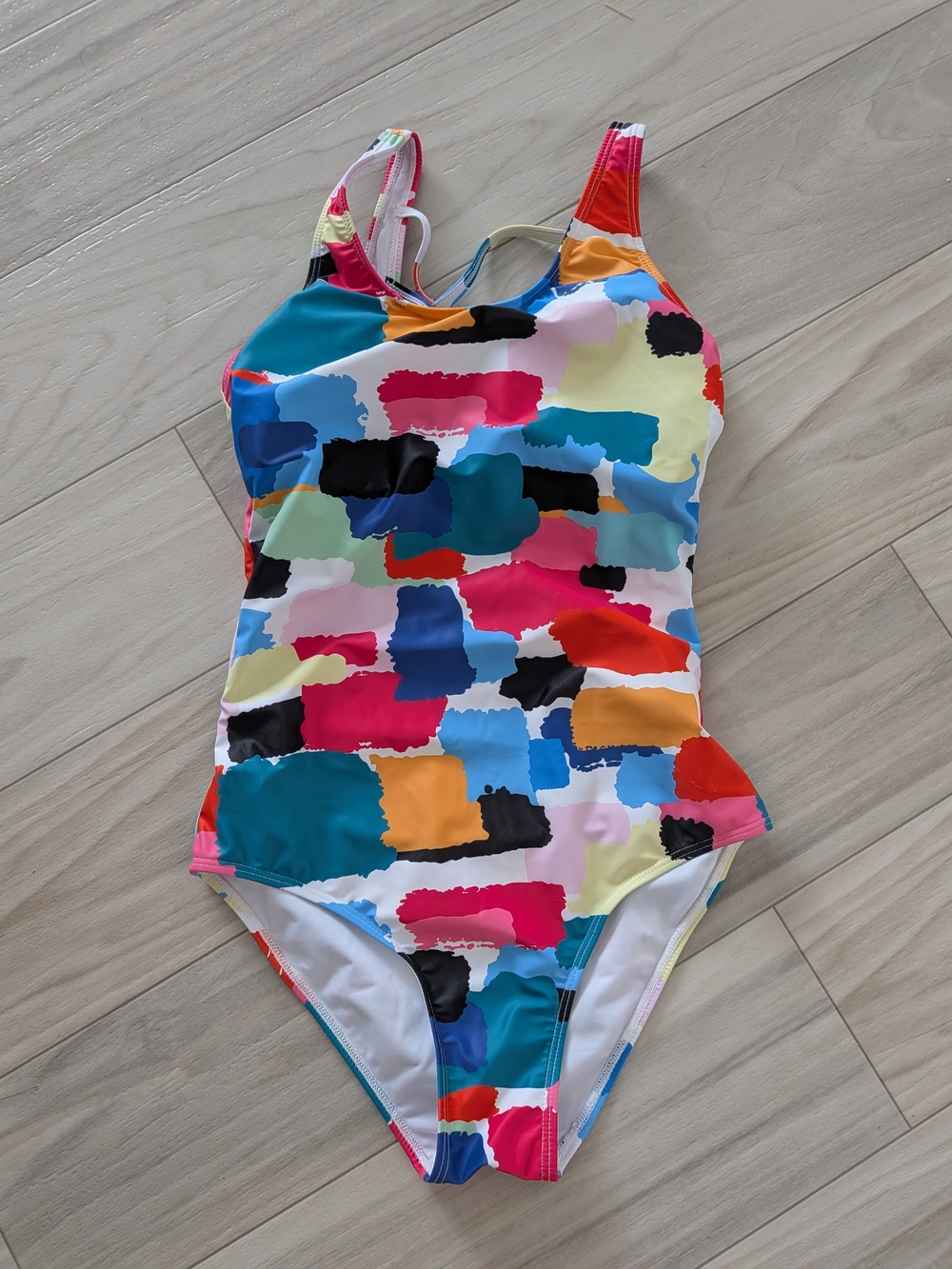 Kids Multicolor Brushstroke One-Piece Swimsuit